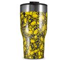 WraptorSkinz Skin Wrap compatible with 2017 and newer RTIC Tumblers 30oz Scattered Skulls Yellow (TUMBLER NOT INCLUDED)