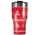 WraptorSkinz Skin Wrap compatible with 2017 and newer RTIC Tumblers 30oz Ugly Holiday Christmas Sweater - Christmas Trees Red 01 (TUMBLER NOT INCLUDED)