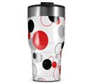 WraptorSkinz Skin Wrap compatible with 2017 and newer RTIC Tumblers 30oz Lots of Dots Red on White (TUMBLER NOT INCLUDED)