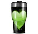 WraptorSkinz Skin Wrap compatible with 2017 and newer RTIC Tumblers 30oz Glass Heart Grunge Green (TUMBLER NOT INCLUDED)