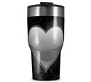 WraptorSkinz Skin Wrap compatible with 2017 and newer RTIC Tumblers 30oz Glass Heart Grunge Gray (TUMBLER NOT INCLUDED)