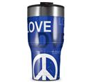 WraptorSkinz Skin Wrap compatible with 2017 and newer RTIC Tumblers 30oz Love and Peace Blue (TUMBLER NOT INCLUDED)