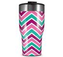WraptorSkinz Skin Wrap compatible with 2017 and newer RTIC Tumblers 30oz Zig Zag Teal Pink Purple (TUMBLER NOT INCLUDED)