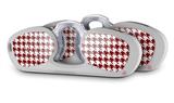 Decal Style Vinyl Skin Wrap 2 Pack for Nooz Glasses Rectangle Case Houndstooth Red Dark (NOOZ NOT INCLUDED)