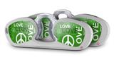 Decal Style Vinyl Skin Wrap 2 Pack for Nooz Glasses Rectangle Case Love and Peace Green  (NOOZ NOT INCLUDED)