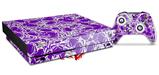 Skin Wrap compatible with XBOX One X Console and Controller Scattered Skulls Purple