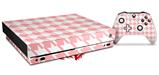Skin Wrap compatible with XBOX One X Console and Controller Houndstooth Pink