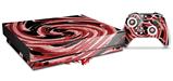 Skin Wrap compatible with XBOX One X Console and Controller Alecias Swirl 02 Red