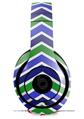 WraptorSkinz Skin Decal Wrap compatible with Beats Studio 2 and 3 Wired and Wireless Headphones Zig Zag Blue Green Skin Only HEADPHONES NOT INCLUDED