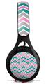 WraptorSkinz Skin Decal Wrap compatible with Beats EP Headphones Zig Zag Teal Pink and Gray Skin Only HEADPHONES NOT INCLUDED