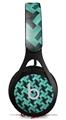 WraptorSkinz Skin Decal Wrap compatible with Beats EP Headphones Retro Houndstooth Seafoam Green Skin Only HEADPHONES NOT INCLUDED
