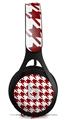 WraptorSkinz Skin Decal Wrap compatible with Beats EP Headphones Houndstooth Red Dark Skin Only HEADPHONES NOT INCLUDED