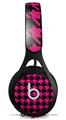 WraptorSkinz Skin Decal Wrap compatible with Beats EP Headphones Houndstooth Hot Pink on Black Skin Only HEADPHONES NOT INCLUDED