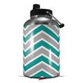 Skin Decal Wrap for 2017 RTIC One Gallon Jug Zig Zag Teal and Gray (Jug NOT INCLUDED) by WraptorSkinz