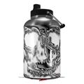 Skin Decal Wrap for 2017 RTIC One Gallon Jug Chrome Skull on White (Jug NOT INCLUDED) by WraptorSkinz