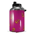 Skin Decal Wrap for 2017 RTIC One Gallon Jug Anchors Away Fuschia Hot Pink (Jug NOT INCLUDED) by WraptorSkinz