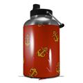 Skin Decal Wrap for 2017 RTIC One Gallon Jug Anchors Away Red Dark (Jug NOT INCLUDED) by WraptorSkinz