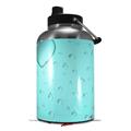 Skin Decal Wrap for 2017 RTIC One Gallon Jug Raining Neon Teal (Jug NOT INCLUDED) by WraptorSkinz