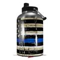 Skin Decal Wrap for 2017 RTIC One Gallon Jug Painted Faded Cracked Blue Line Stripe USA American Flag (Jug NOT INCLUDED) by WraptorSkinz