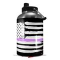 Skin Decal Wrap for 2017 RTIC One Gallon Jug Brushed USA American Flag Pink Line (Jug NOT INCLUDED) by WraptorSkinz