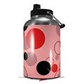 Skin Decal Wrap for 2017 RTIC One Gallon Jug Lots of Dots Red on Pink (Jug NOT INCLUDED) by WraptorSkinz