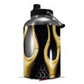 Skin Decal Wrap for 2017 RTIC One Gallon Jug Metal Flames Yellow (Jug NOT INCLUDED) by WraptorSkinz