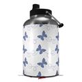 Skin Decal Wrap for 2017 RTIC One Gallon Jug Pastel Butterflies Blue on White (Jug NOT INCLUDED) by WraptorSkinz