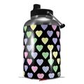Skin Decal Wrap for 2017 RTIC One Gallon Jug Pastel Hearts on Black (Jug NOT INCLUDED) by WraptorSkinz