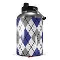 Skin Decal Wrap for 2017 RTIC One Gallon Jug Argyle Blue and Gray (Jug NOT INCLUDED) by WraptorSkinz