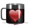 Skin Decal Wrap for Yeti Coffee Mug 14oz Glass Heart Grunge Red - 14 oz CUP NOT INCLUDED by WraptorSkinz