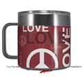 Skin Decal Wrap for Yeti Coffee Mug 14oz Love and Peace Pink - 14 oz CUP NOT INCLUDED by WraptorSkinz