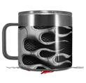 Skin Decal Wrap for Yeti Coffee Mug 14oz Metal Flames Chrome - 14 oz CUP NOT INCLUDED by WraptorSkinz
