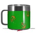 Skin Decal Wrap for Yeti Coffee Mug 14oz Anchors Away Green - 14 oz CUP NOT INCLUDED by WraptorSkinz