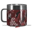 Skin Decal Wrap for Yeti Coffee Mug 14oz HEX Mesh Camo 01 Red - 14 oz CUP NOT INCLUDED by WraptorSkinz