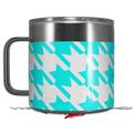Skin Decal Wrap for Yeti Coffee Mug 14oz Houndstooth Neon Teal - 14 oz CUP NOT INCLUDED by WraptorSkinz