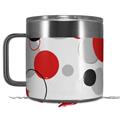Skin Decal Wrap for Yeti Coffee Mug 14oz Lots of Dots Red on White - 14 oz CUP NOT INCLUDED by WraptorSkinz