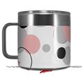Skin Decal Wrap for Yeti Coffee Mug 14oz Lots of Dots Pink on White - 14 oz CUP NOT INCLUDED by WraptorSkinz