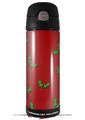 Skin Decal Wrap for Thermos Funtainer 16oz Bottle Christmas Holly Leaves on Red (BOTTLE NOT INCLUDED) by WraptorSkinz
