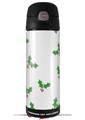 Skin Decal Wrap for Thermos Funtainer 16oz Bottle Christmas Holly Leaves on White (BOTTLE NOT INCLUDED) by WraptorSkinz