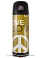 Skin Decal Wrap for Thermos Funtainer 16oz Bottle Love and Peace Yellow (BOTTLE NOT INCLUDED) by WraptorSkinz