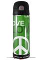 Skin Decal Wrap for Thermos Funtainer 16oz Bottle Love and Peace Green (BOTTLE NOT INCLUDED) by WraptorSkinz