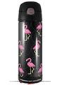 Skin Decal Wrap for Thermos Funtainer 16oz Bottle Flamingos on Black (BOTTLE NOT INCLUDED) by WraptorSkinz