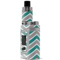 Skin Decal Wraps for Smok AL85 Alien Baby Zig Zag Teal and Gray VAPE NOT INCLUDED