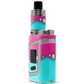 Skin Decal Wraps for Smok AL85 Alien Baby Ripped Colors Hot Pink Neon Teal VAPE NOT INCLUDED