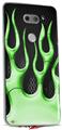 WraptorSkinz Skin Decal Wrap compatible with LG V30 Metal Flames Green