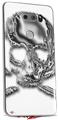 WraptorSkinz Skin Decal Wrap compatible with LG V30 Chrome Skull on White