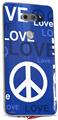WraptorSkinz Skin Decal Wrap compatible with LG V30 Love and Peace Blue
