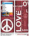 iPod Nano 4G Skin Love and Peace Pink