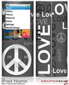 iPod Nano 4G Skin Love and Peace Gray