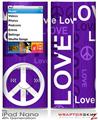 iPod Nano 4G Skin Love and Peace Purple
